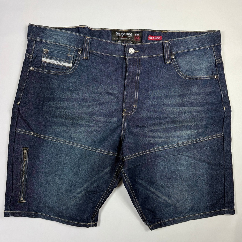 Vintage Y2K Ecko Unltd Mens Size 44 Denim Jean Shorts Y2K Baggy Skater Dark Wash